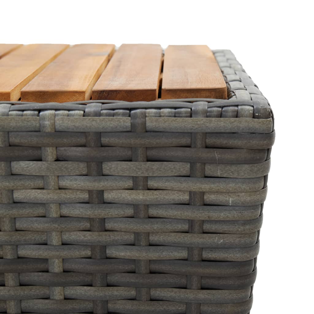 Set da Bistrot 3 pz in Polyrattan e Legno Acacia Grigio - homemem39