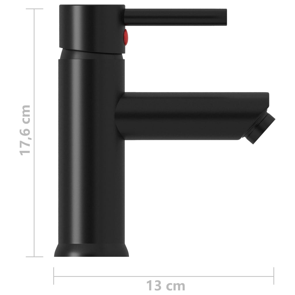 Rubinetto per Lavabo del Bagno Nero 130x176 mm - homemem39