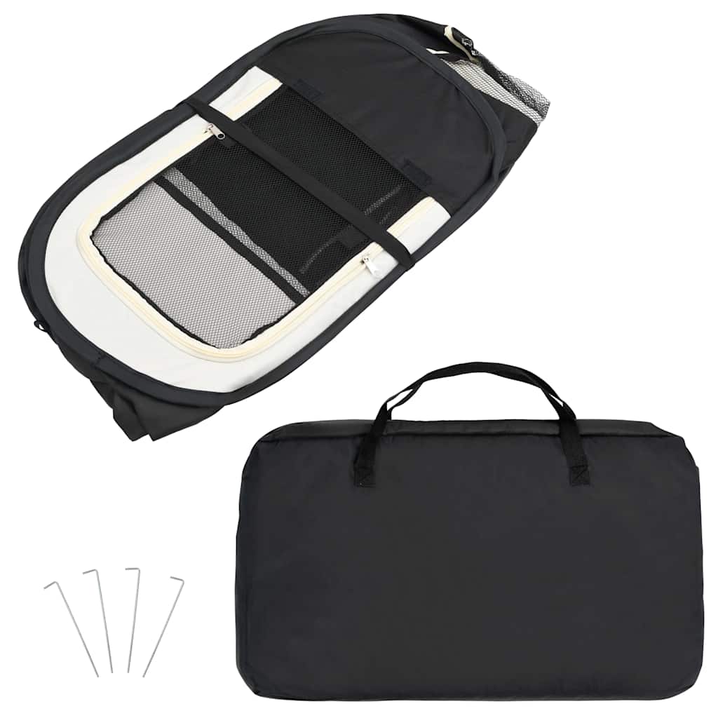 Box per Cani Pieghevole con Borsa Trasporto Nero 110x110x58 cm | homemem39
