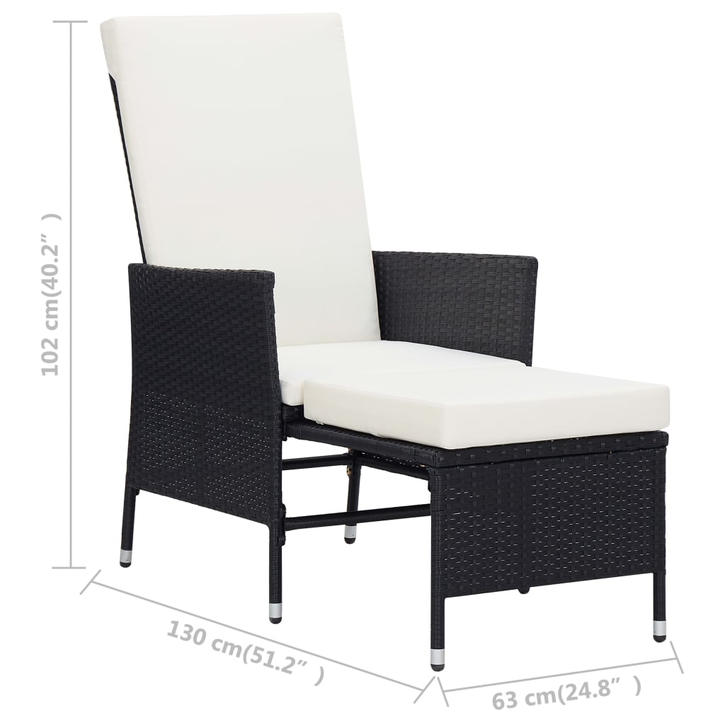 Set Divani da Giardino 3 pz con Cuscini in Polyrattan Nero - homemem39