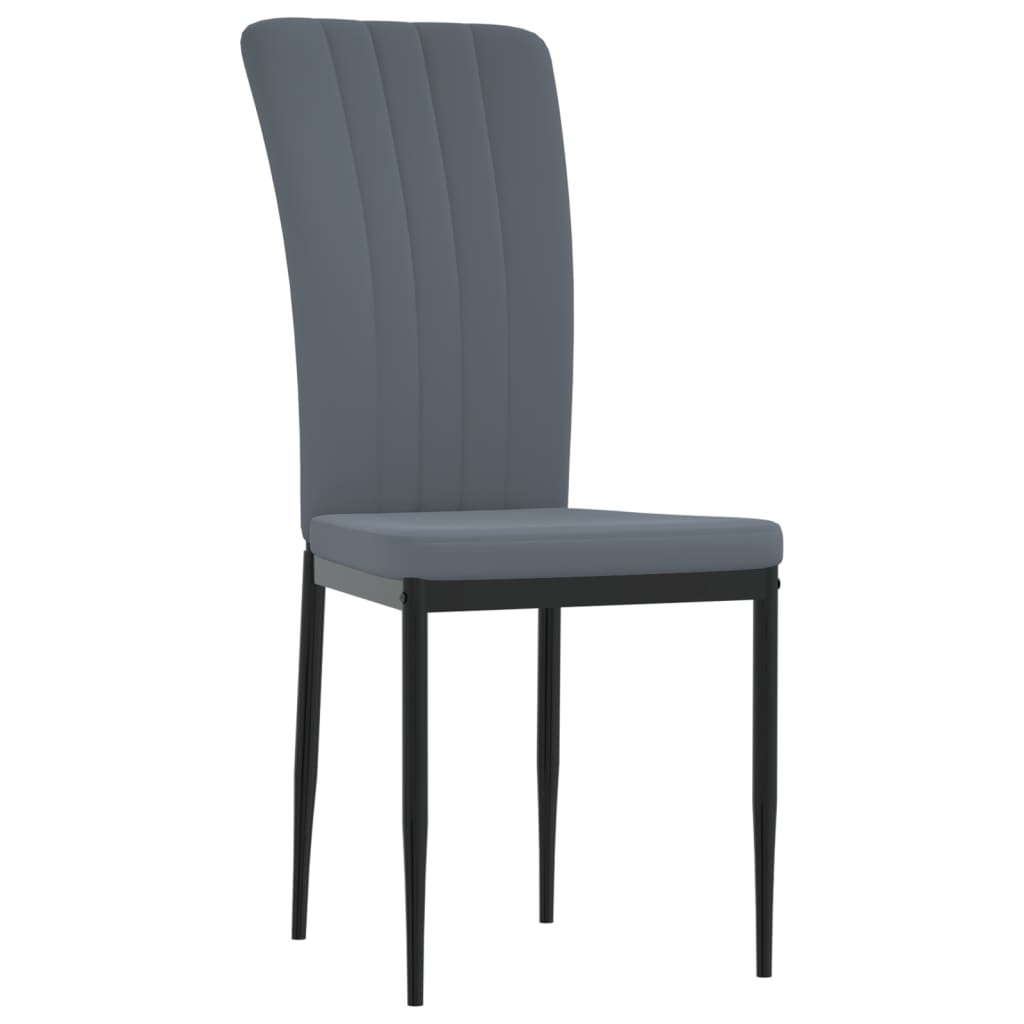 Sedie da Pranzo 4 pz Grigio Scuro in Velluto | homemem39