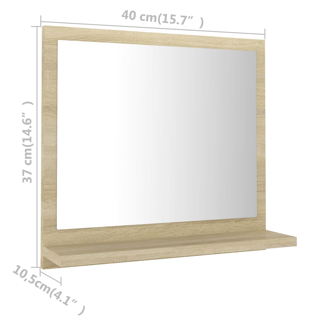 Specchio da Bagno Rovere Sonoma 40x10,5x37 cm Legno Multistrato | homemem39
