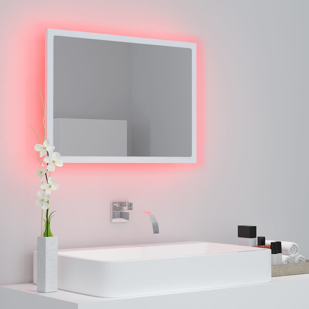 Specchio da Bagno con LED Bianco 60x8,5x37 cm in Acrilico | homemem39