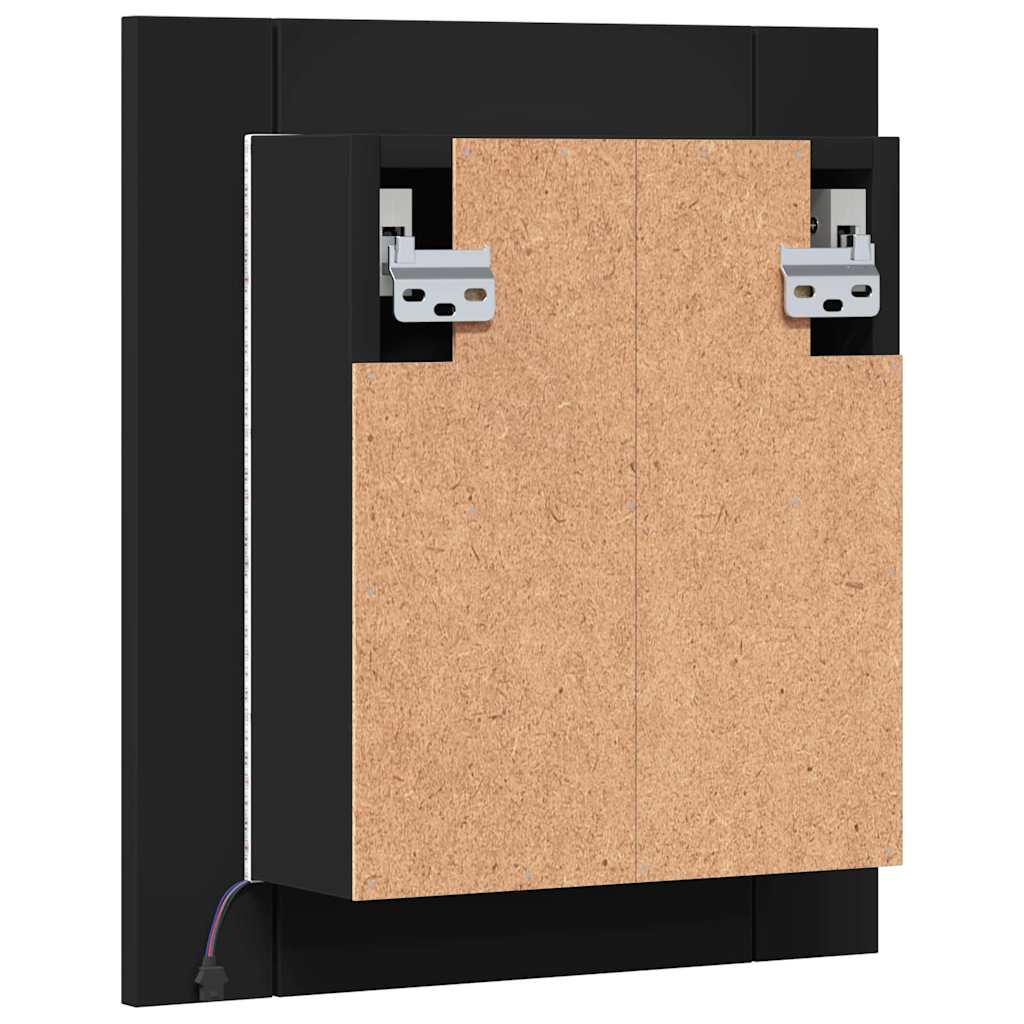 Armadietto a Specchio con Luci LED Nero 40x12x45 cm in Acrilico | homemem39