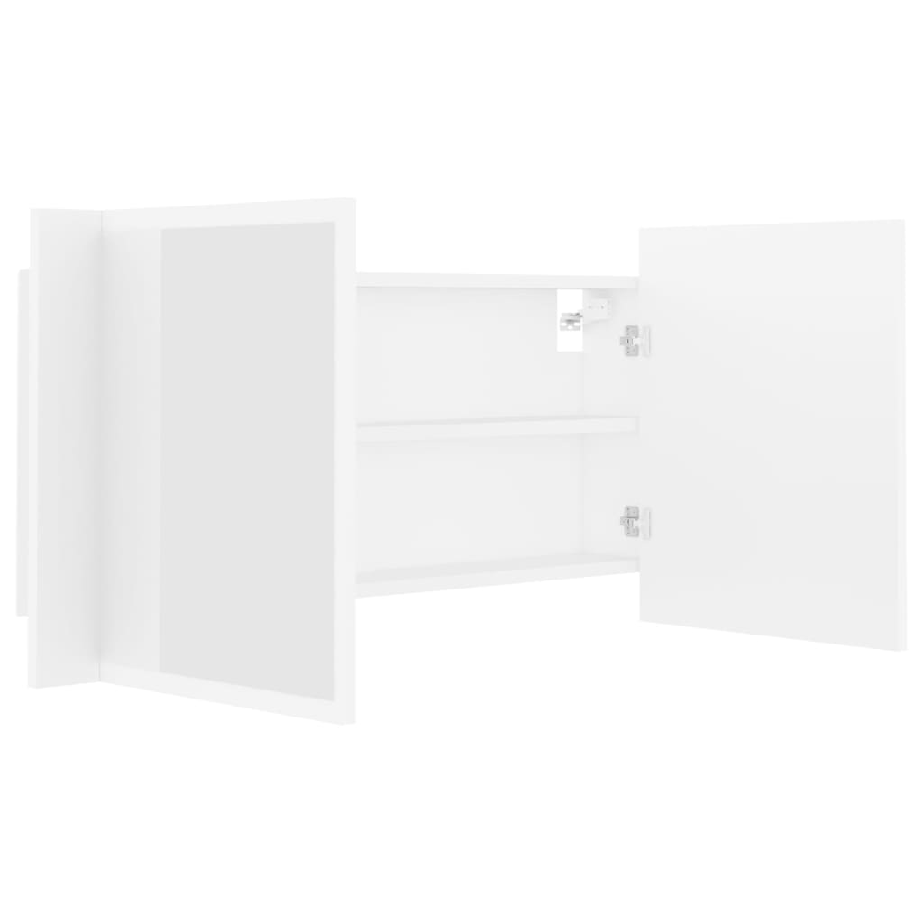 Armadietto a Specchio con Luci LED Bianco 90x12x45 in Acrilico | homemem39