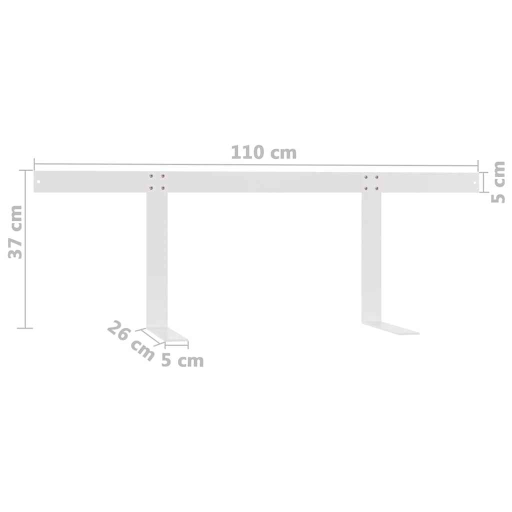 Schienale per Divano a Pallet Bianco 110 cm in Ferro