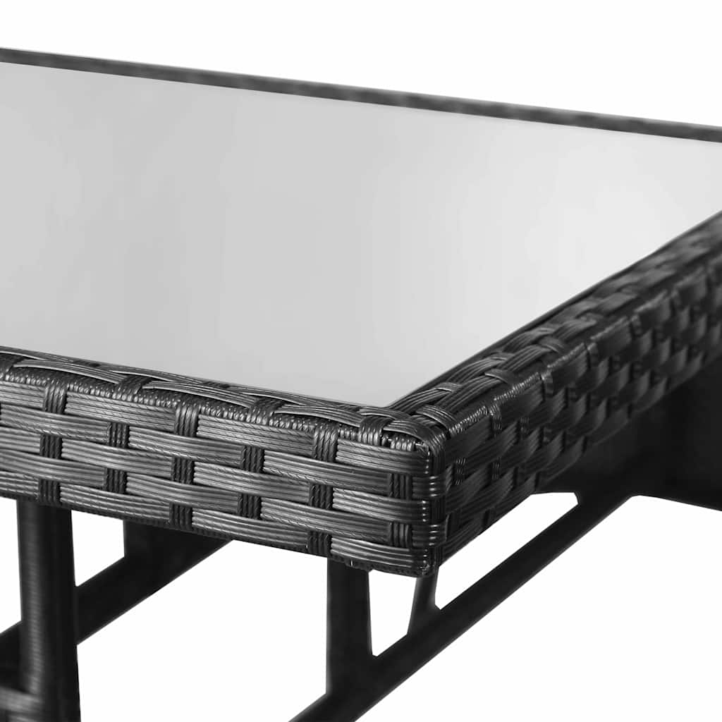Set da Pranzo da Giardino 3 pz in Polyrattan Nero | homemem39