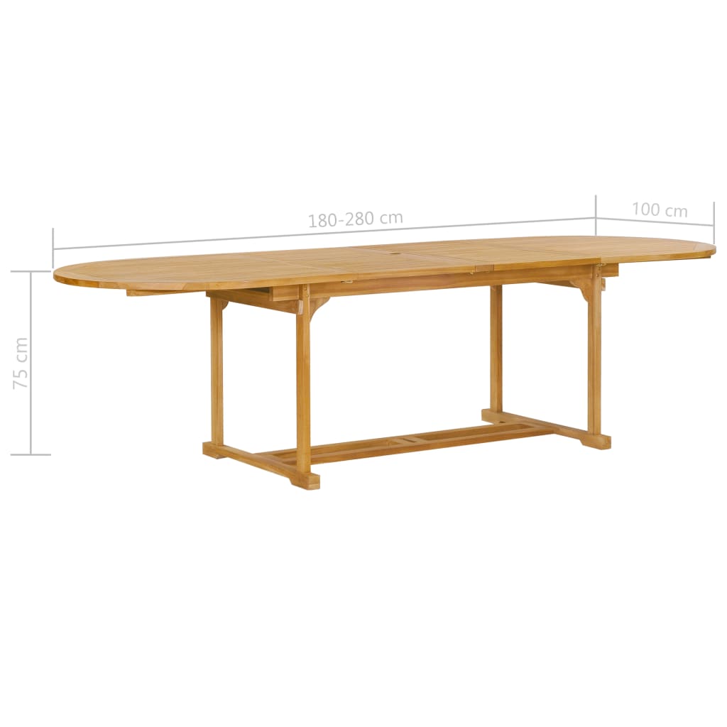 Set da Pranzo 9 pz in Legno Massello di Teak