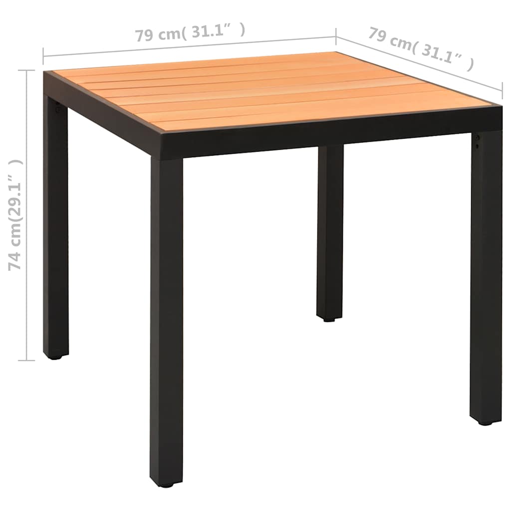 Set da Pranzo da Giardino 5 pz Nero e Marrone | homemem39