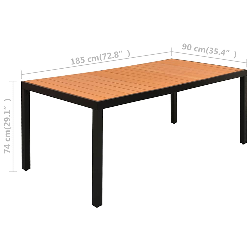 Set da Pranzo da Giardino 7 pz Nero e Marrone | homemem39