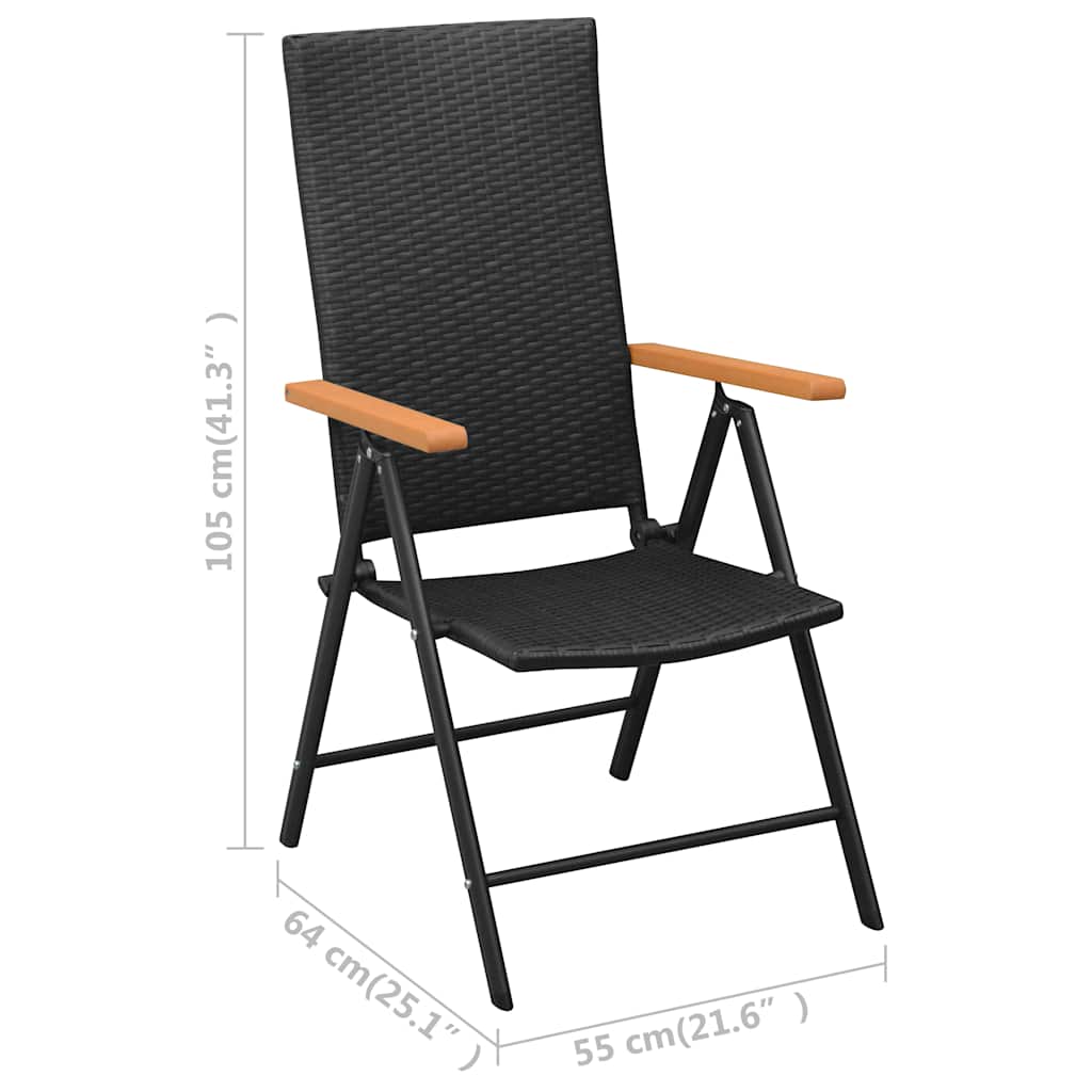 Set da Pranzo da Giardino 3 pz Nero e Marrone | homemem39