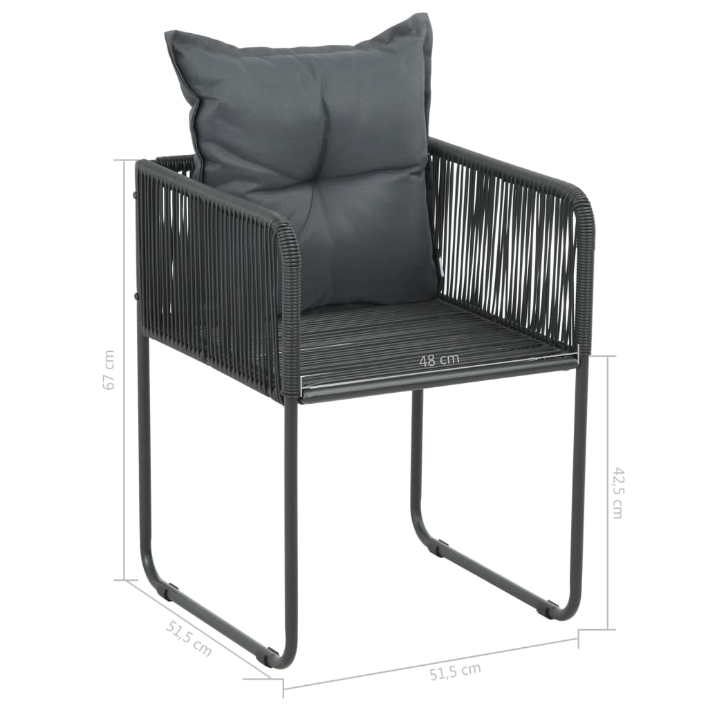 Set da Pranzo da Giardino 9 pz in Rattan PVC Nero e Marrone - homemem39