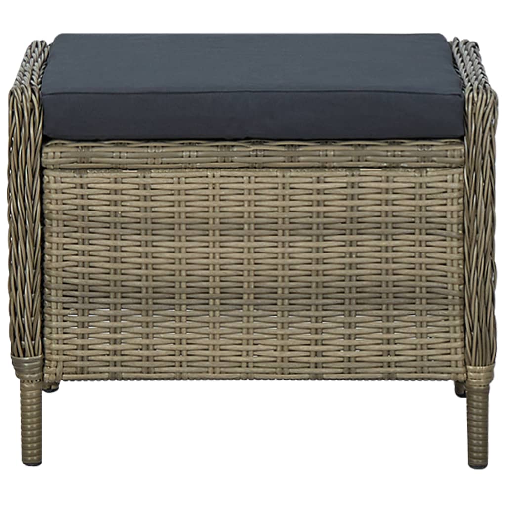 Set Divani da Giardino 3 pz con Cuscini in Polyrattan Marrone