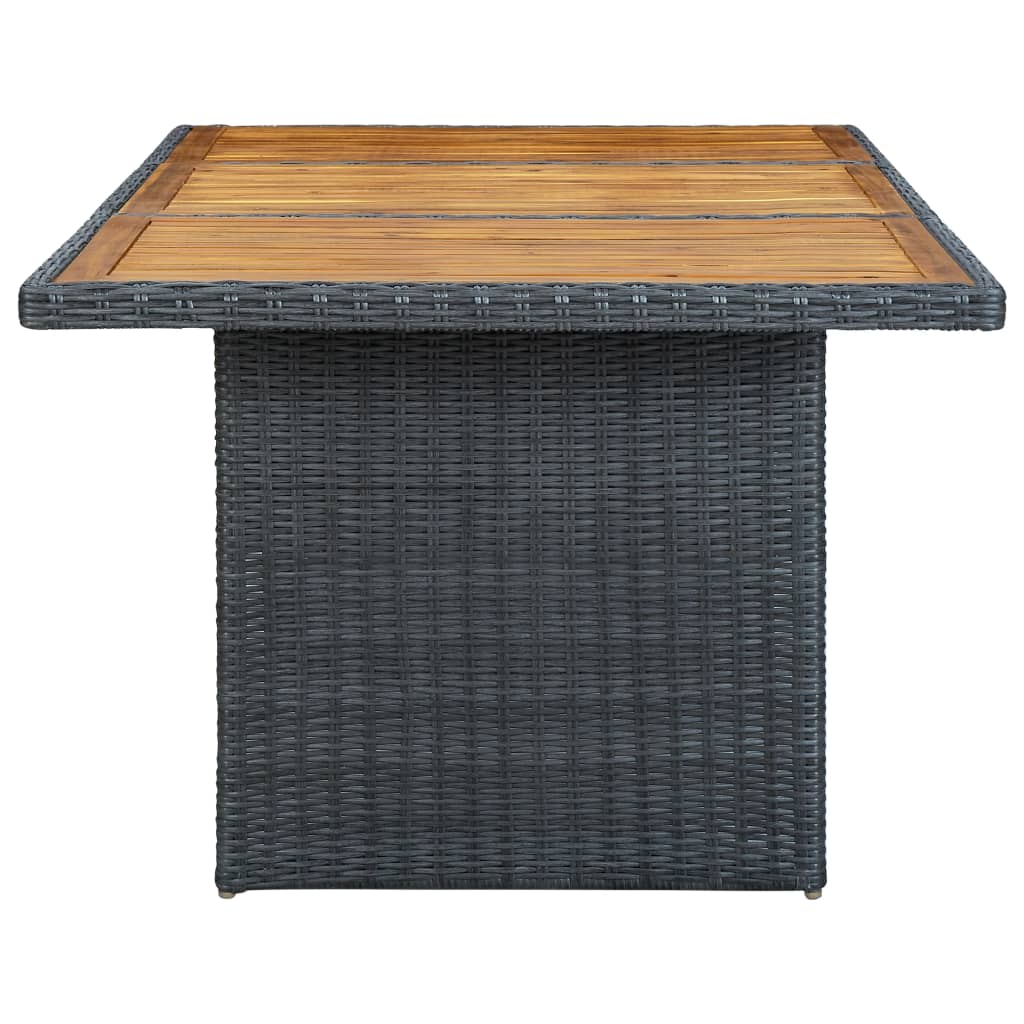 Set Pranzo da Giardino 7 pz con Cuscini Polyrattan Grigio Scuro | homemem39