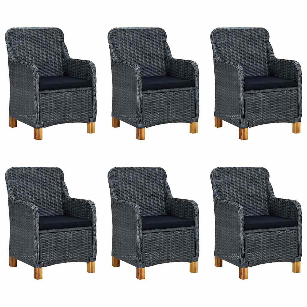 Set da Pranzo da Giardino 9 pz con Cuscini Polyrattan