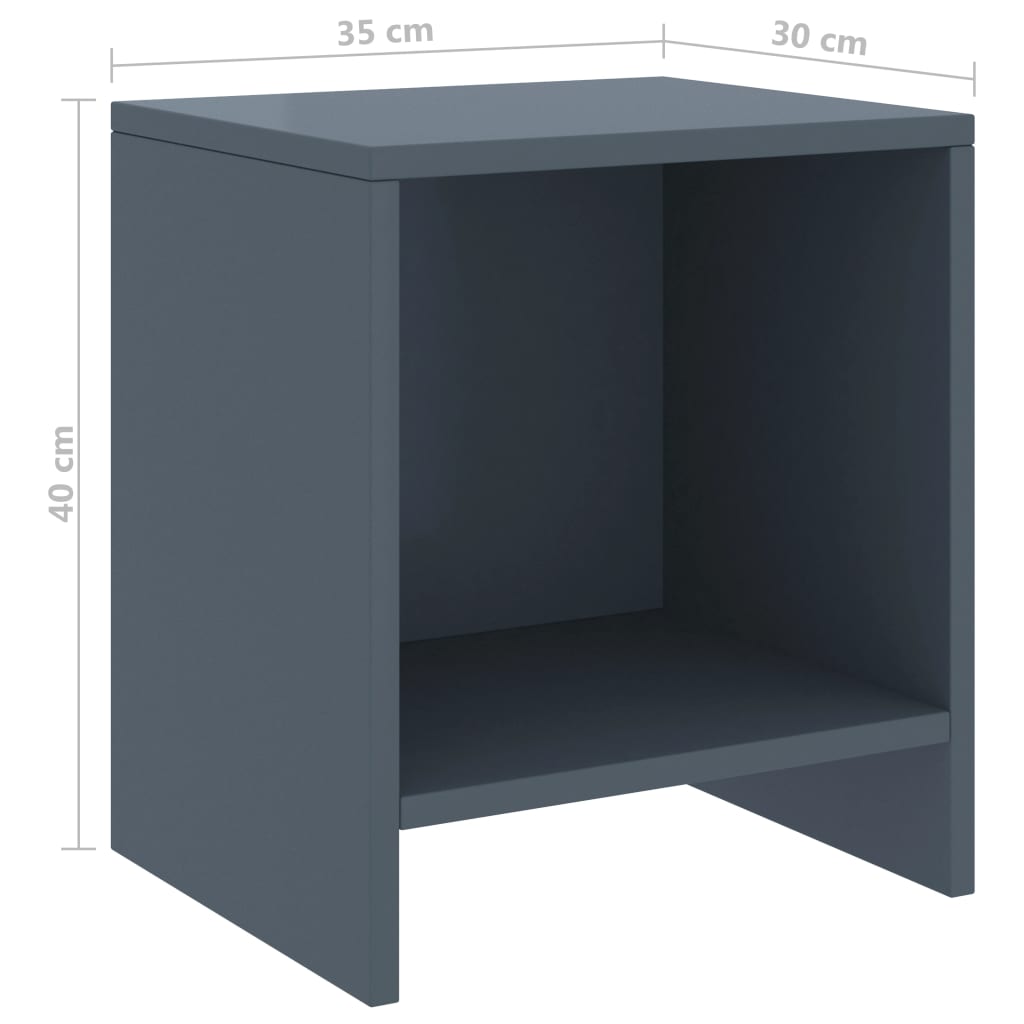 Comodini 2 pz Grigio Chiaro 35x30x40 cm Legno Massello di Pino | homemem39