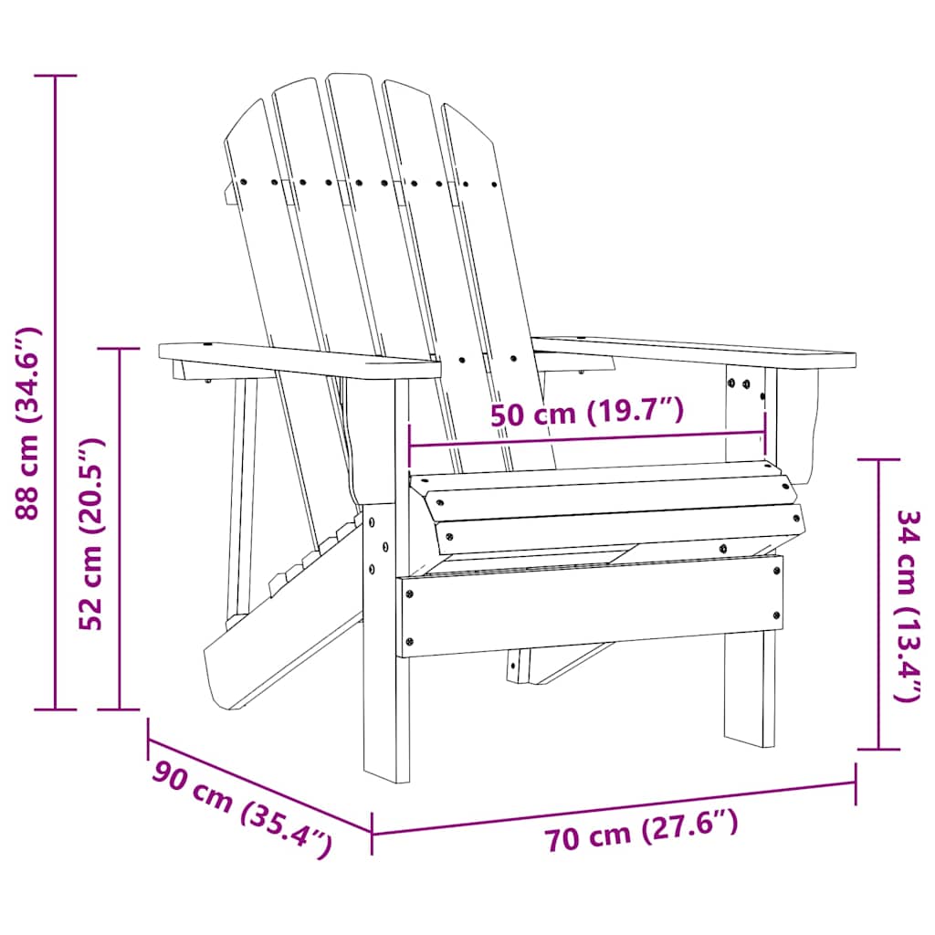 Sedia Giardino Adirondack in Legno Massello di Abete Rossa | homemem39