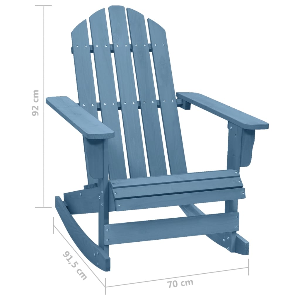 Sedia a Dondolo Adirondack in Legno Massello di Abete Blu | homemem39