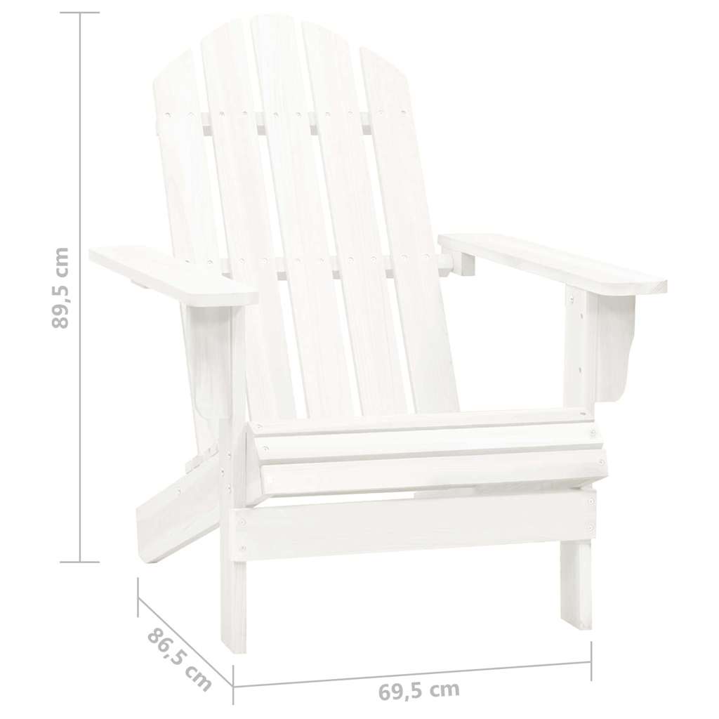 Sedia da Giardino Adirondack con Tavolino in Legno Abete Bianca