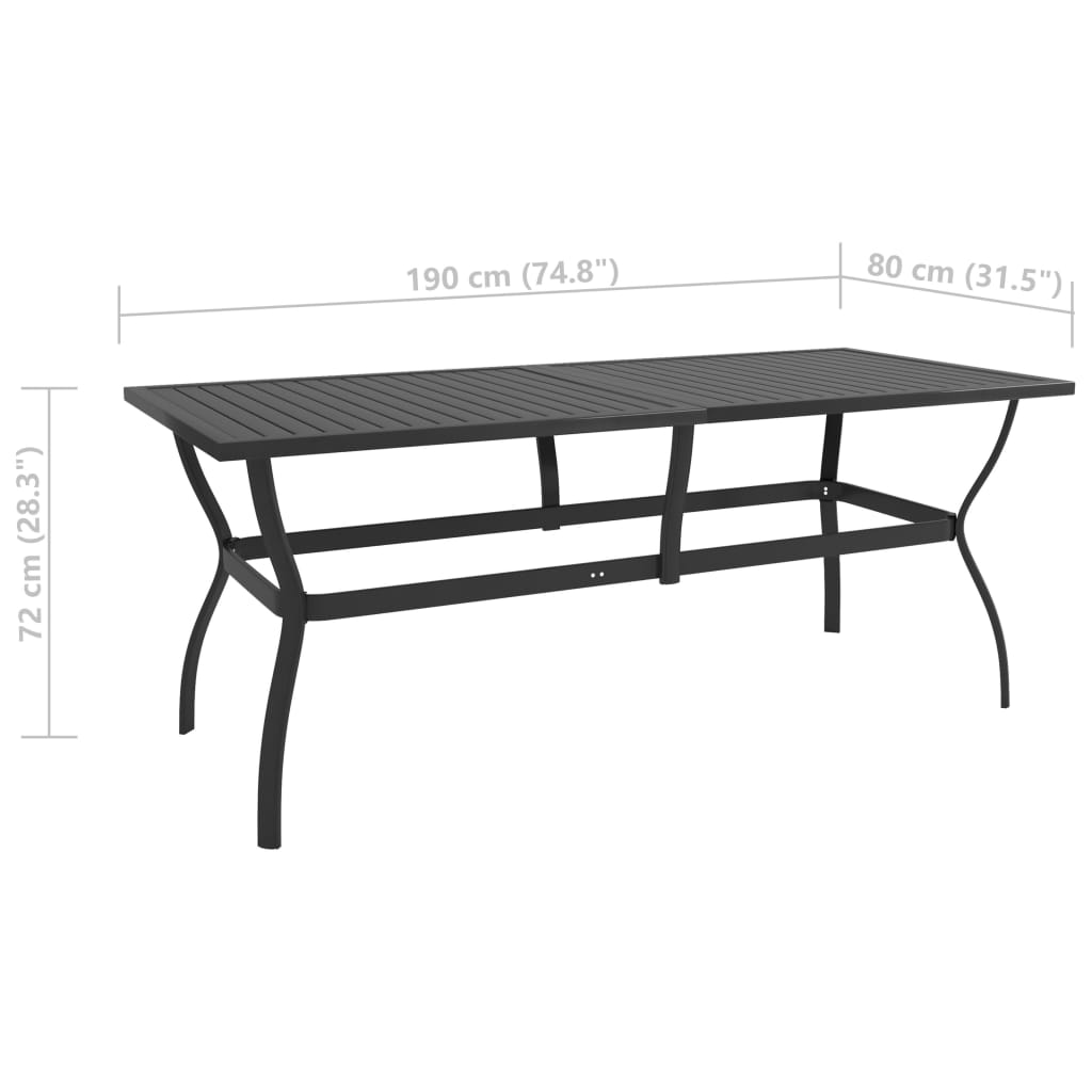 Set da Pranzo da Giardino 9 pz in Textilene e Acciaio | homemem39
