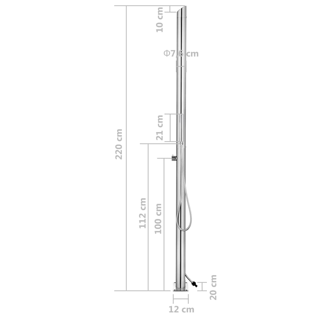 Doccia da Giardino 220 cm in Acciaio Inossidabile | homemem39