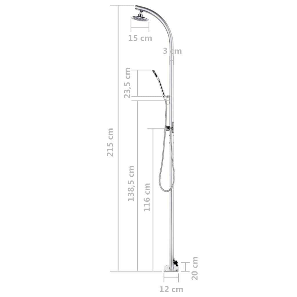 Doccia da Giardino 215 cm in Alluminio