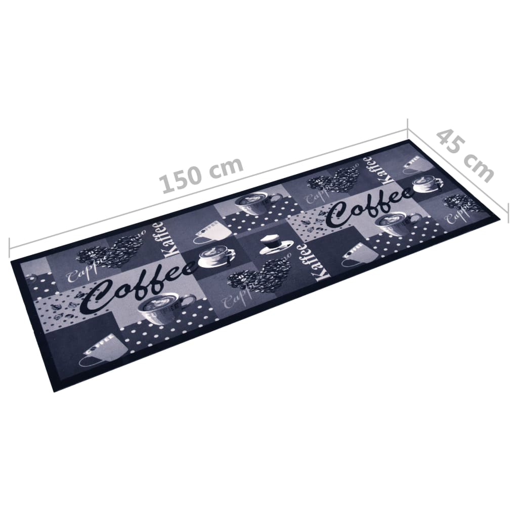 Tappetino da Cucina Lavabile Caffè Blu 45x150 cm | homemem39
