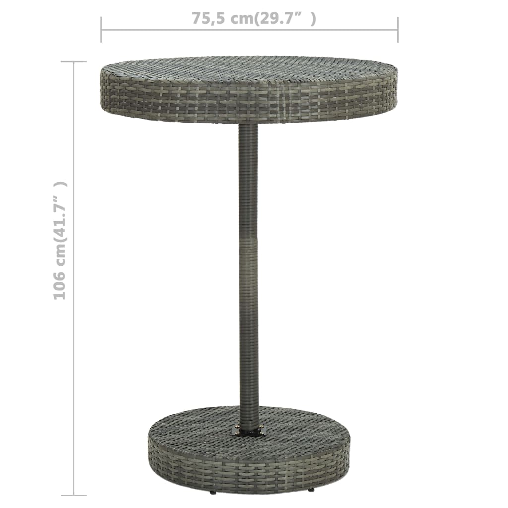 Set da Bar da Giardino 5 pz con Cuscini in Polyrattan Grigio | homemem39
