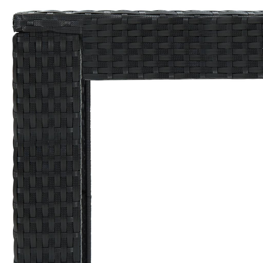 Set Bar da Giardino 7 pz con Cuscini in Polyrattan Nero - homemem39