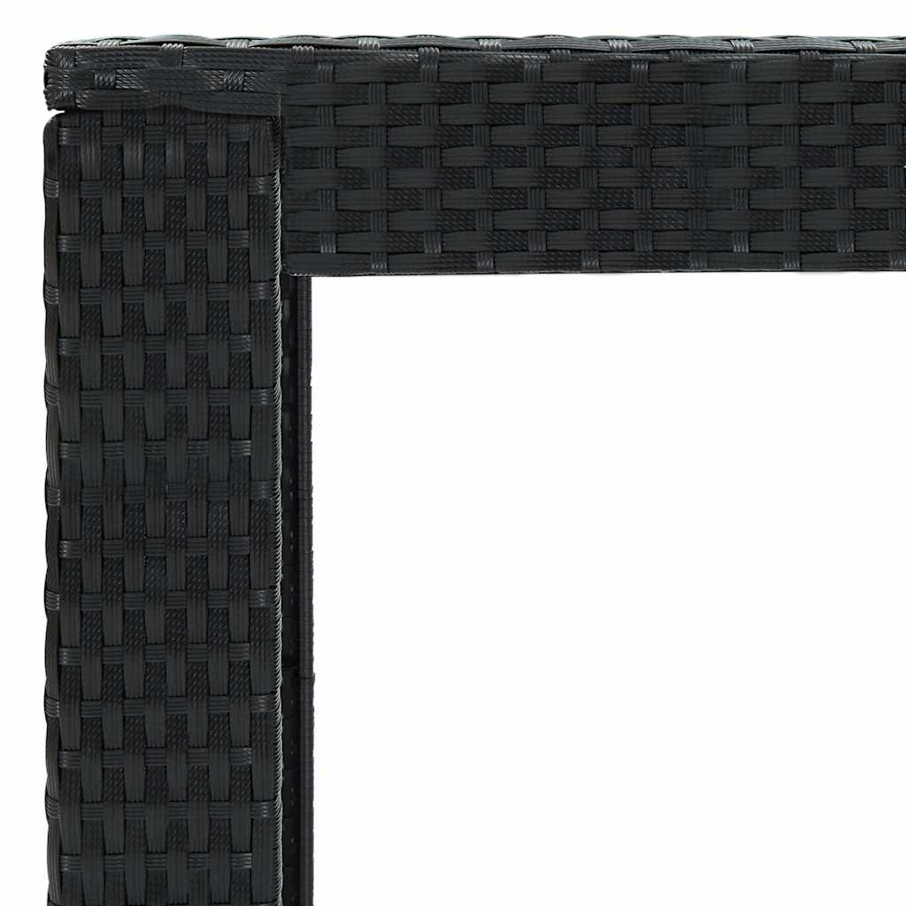Set Bar da Giardino 7 pz con Cuscini in Polyrattan Nero | homemem39