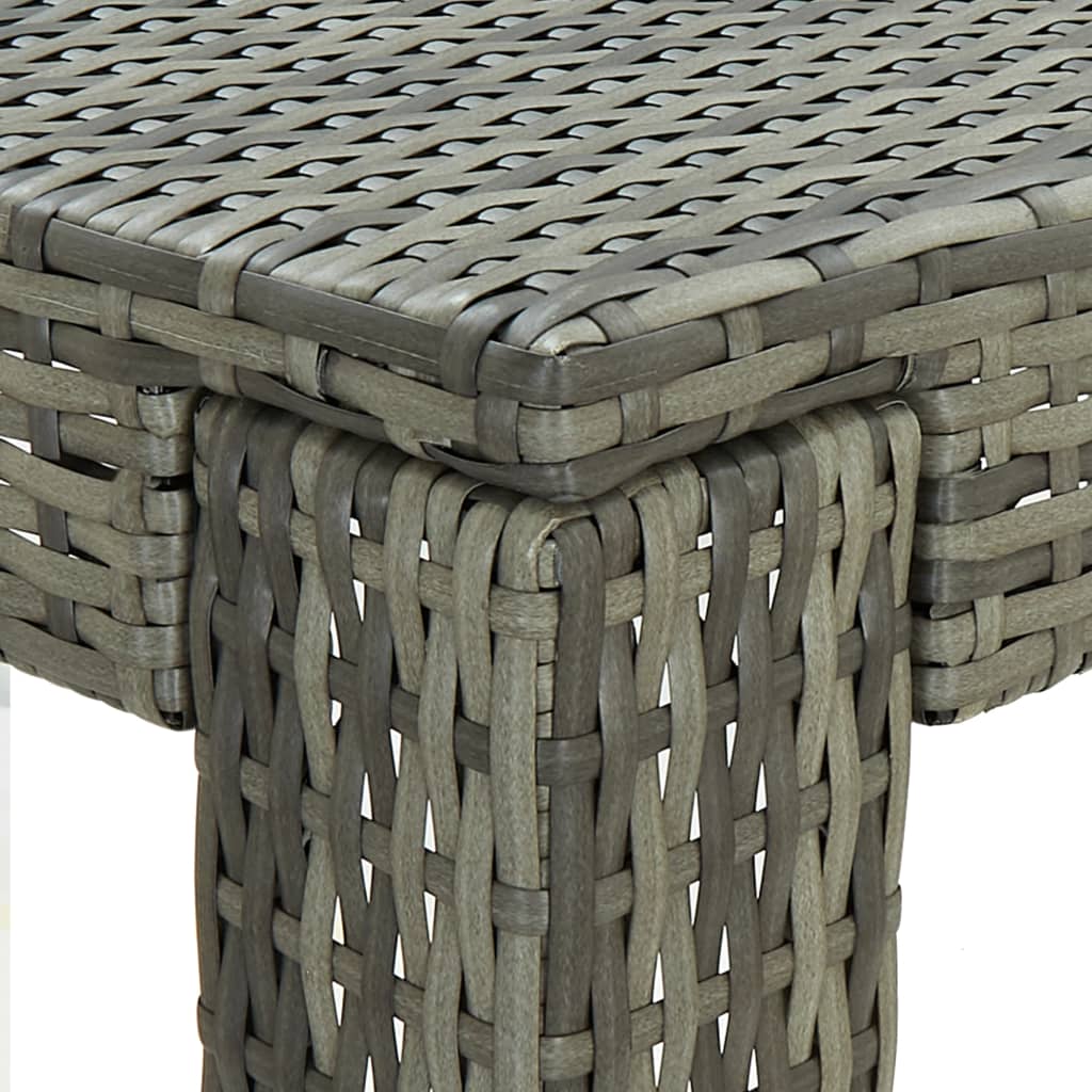 Set Bar da Giardino 7 pz con Cuscini in Polyrattan Grigio | homemem39