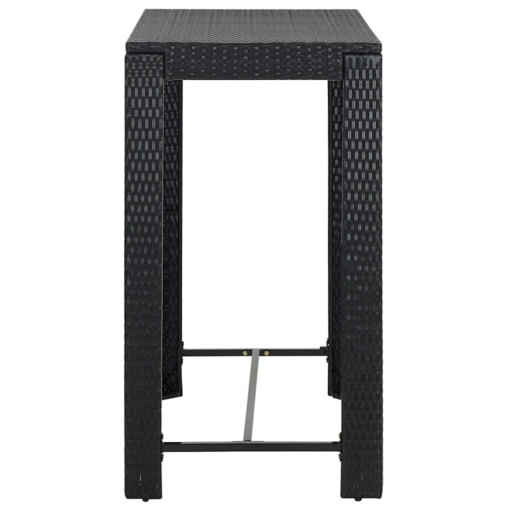 Set Bar da Giardino 5 pz con Braccioli in Polyrattan Nero
