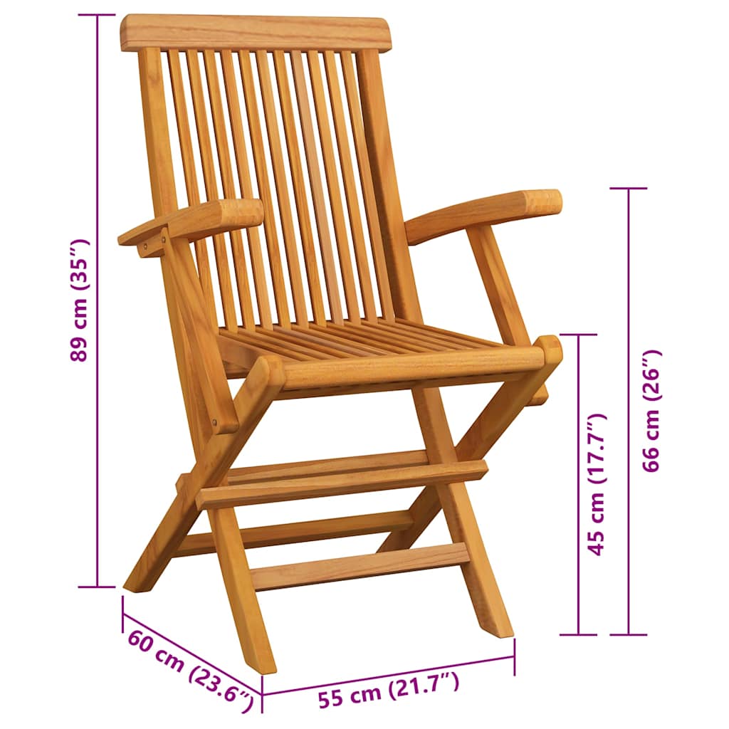 Sedie pieghevoli con cuscini color rosso vino, 3 pezzi, in legno massello di teak. | homemem39
