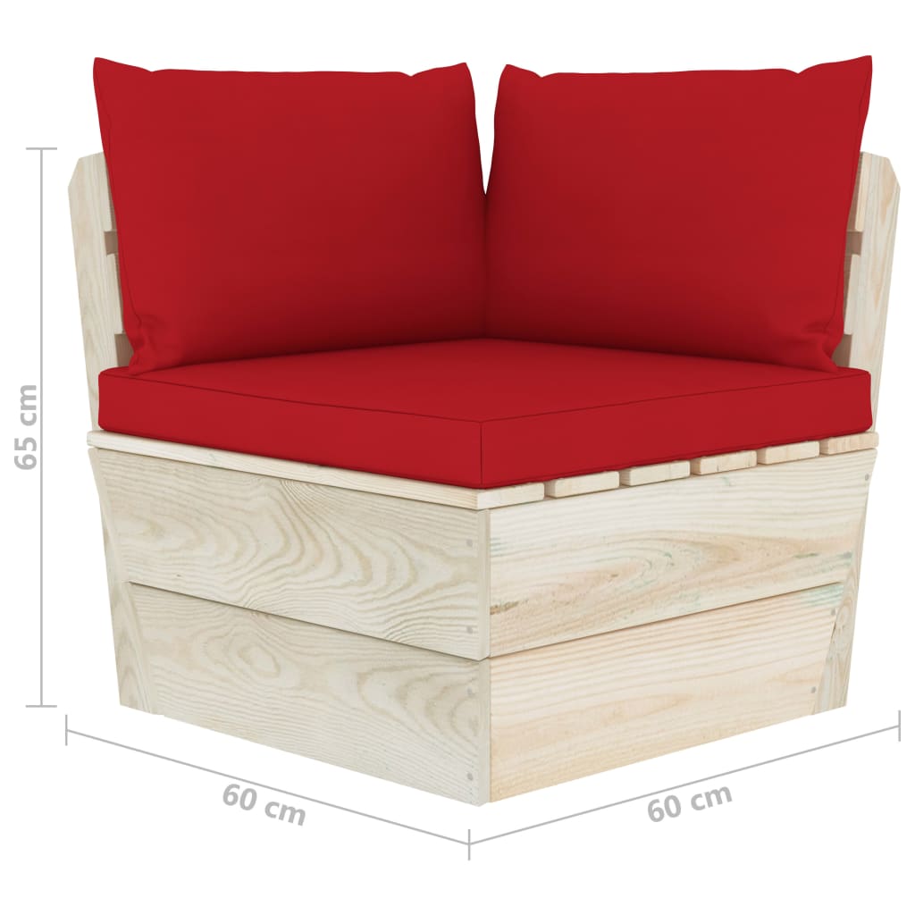 Divano da Giardino a 2 Posti su Pallet con Cuscini Legno Abete | homemem39
