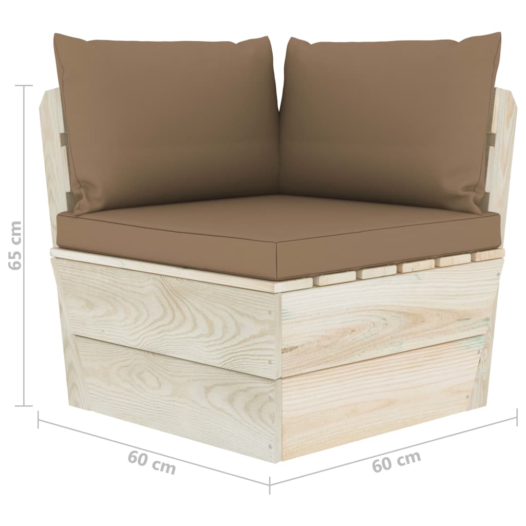 Divano da Giardino a 2 Posti su Pallet con Cuscini Legno Abete | homemem39