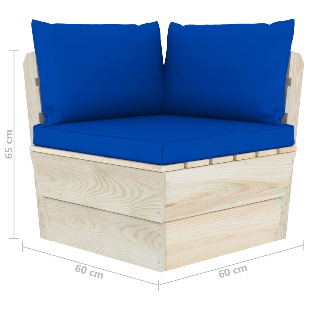 Divano da Giardino a 2 Posti su Pallet con Cuscini Legno Abete | homemem39