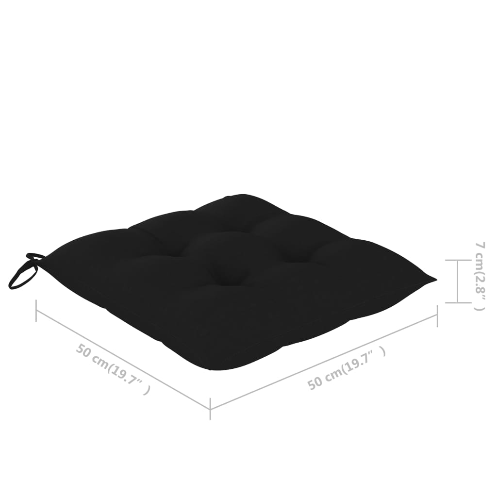 Sedie da Pranzo da Esterni con Cuscini 3 pz Massello di Acacia - homemem39