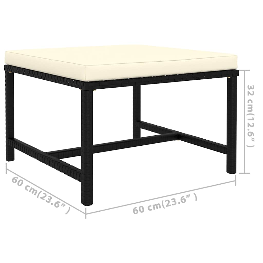 Set Divani da Giardino 6 pz con Cuscini in Polyrattan Nero | homemem39