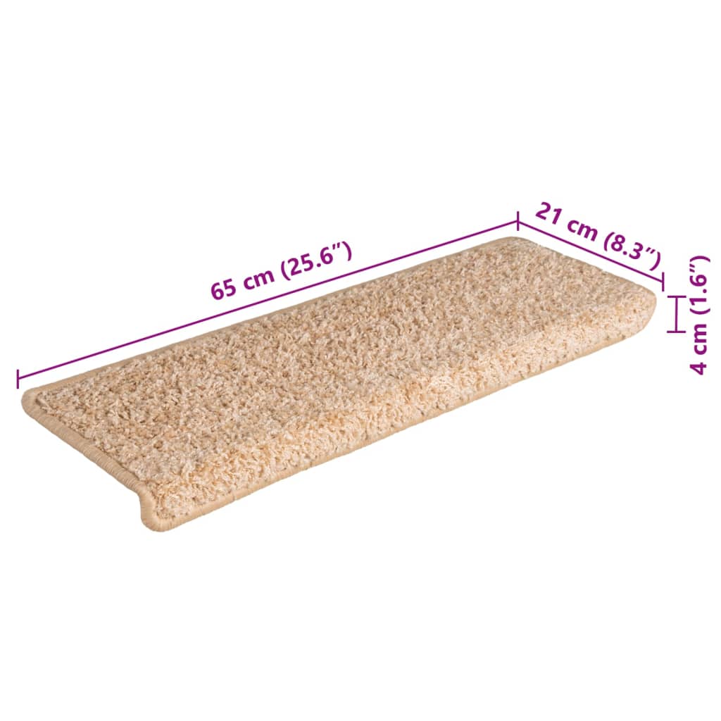 Tappetini per scale 15 pz 65x21x4 cm Oro Bordo rettangolare | homemem39