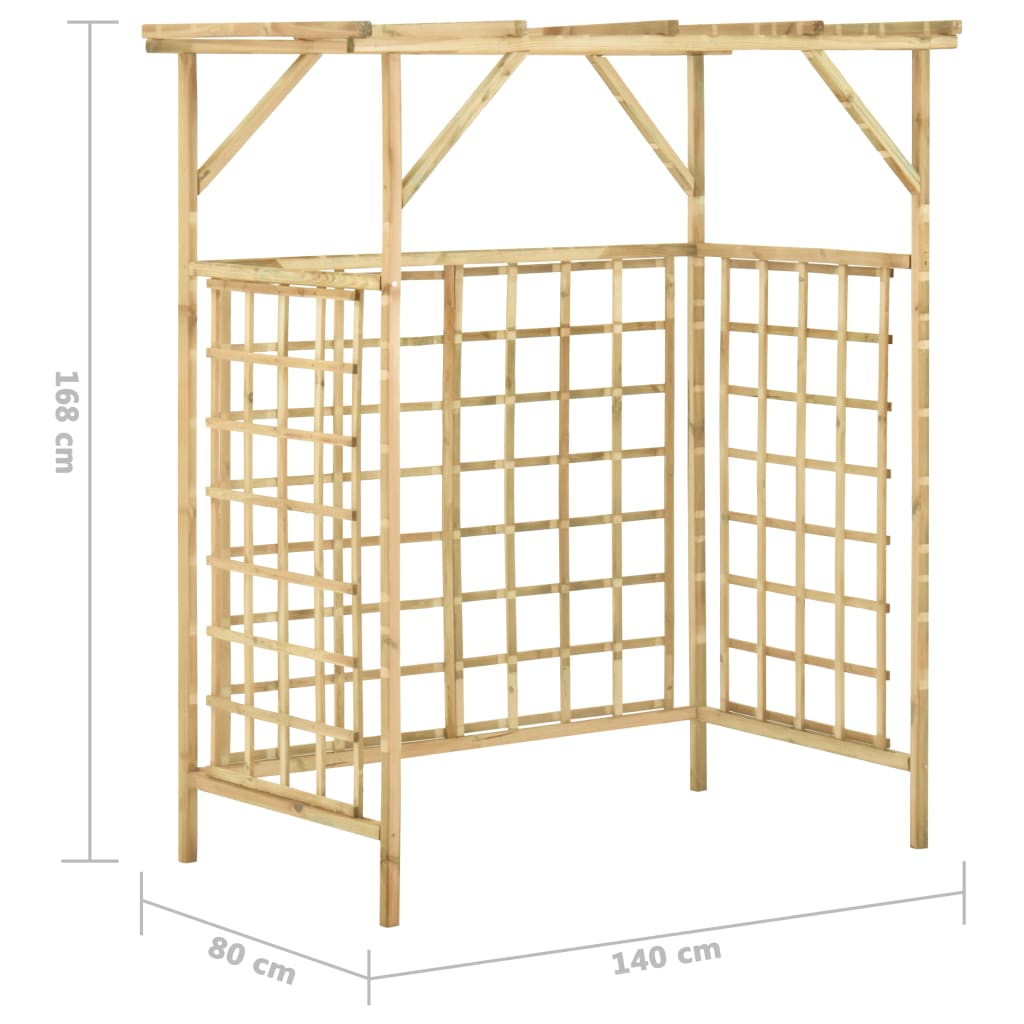 Pergolato Giardino per Bidoni Doppi Legno di Pino Impregnato | homemem39
