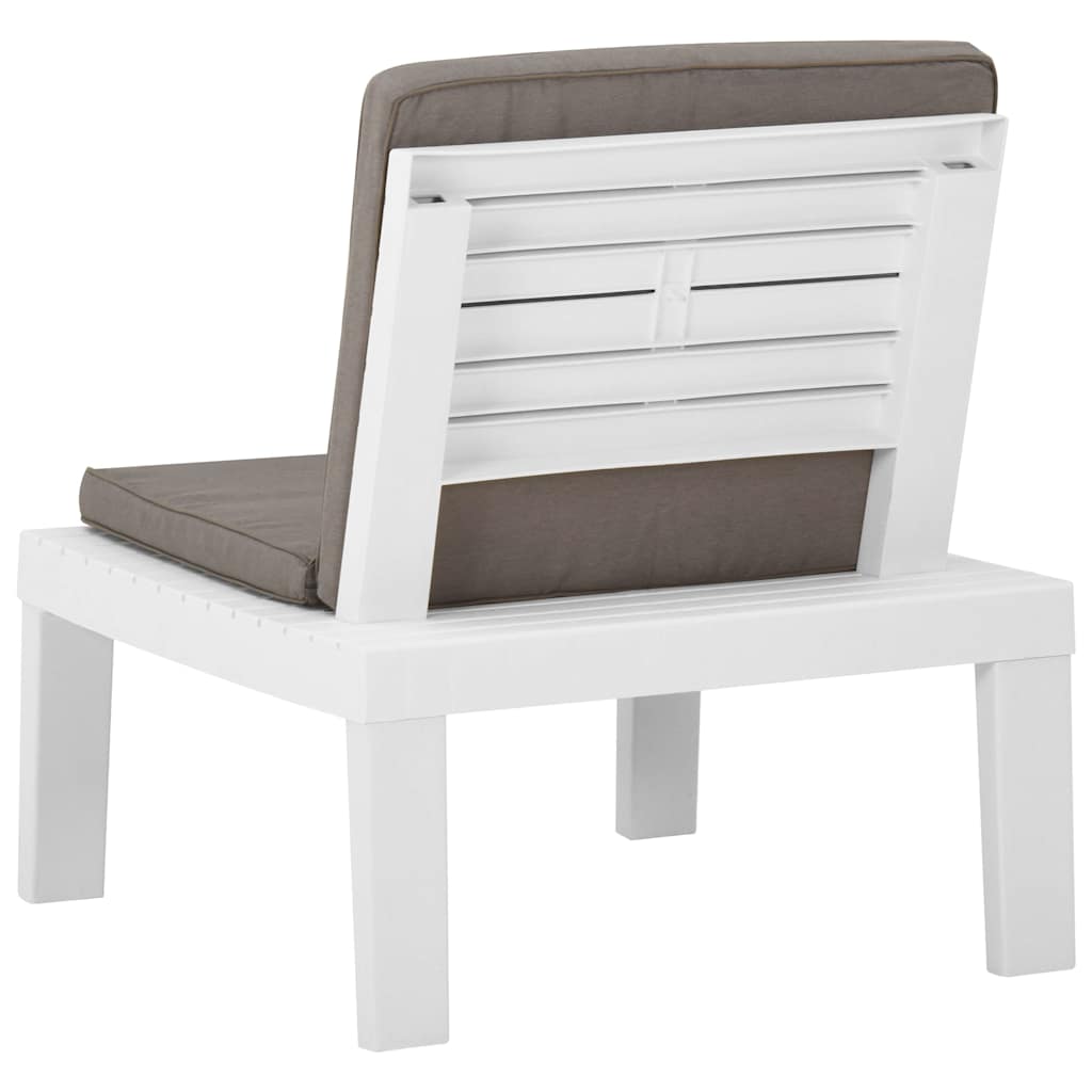 Set Divani da Giardino con Cuscini 4 pz in Plastica Bianco