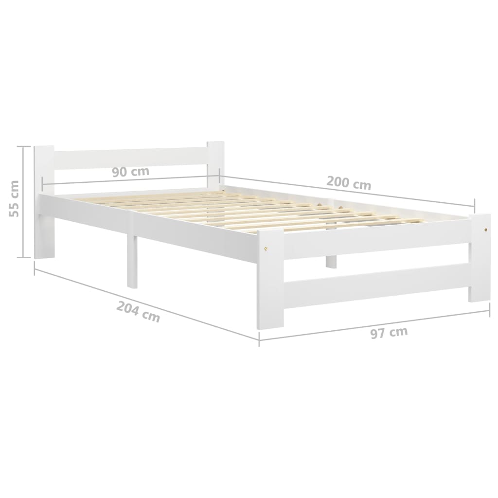 Dormeuse Estraibile senza Materasso Bianca Legno Pino 90x200 cm | homemem39