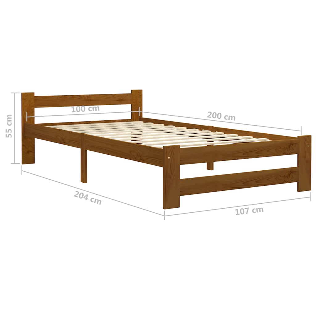Giroletto senza Materaso Ambrato in Legno di Pino 100x200cm | homemem39