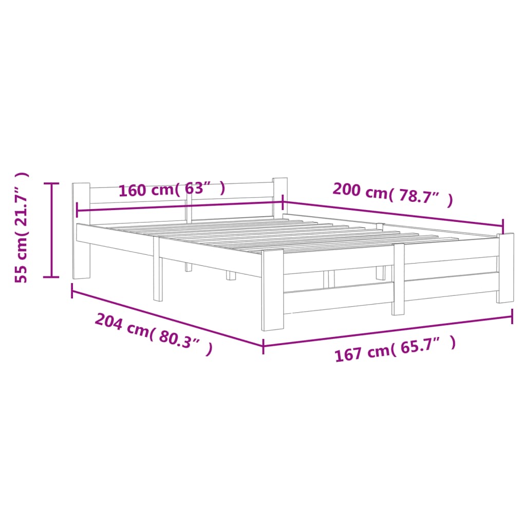 Giroletto senza Materaso Ambrato in Legno di Pino 160x200 cm | homemem39