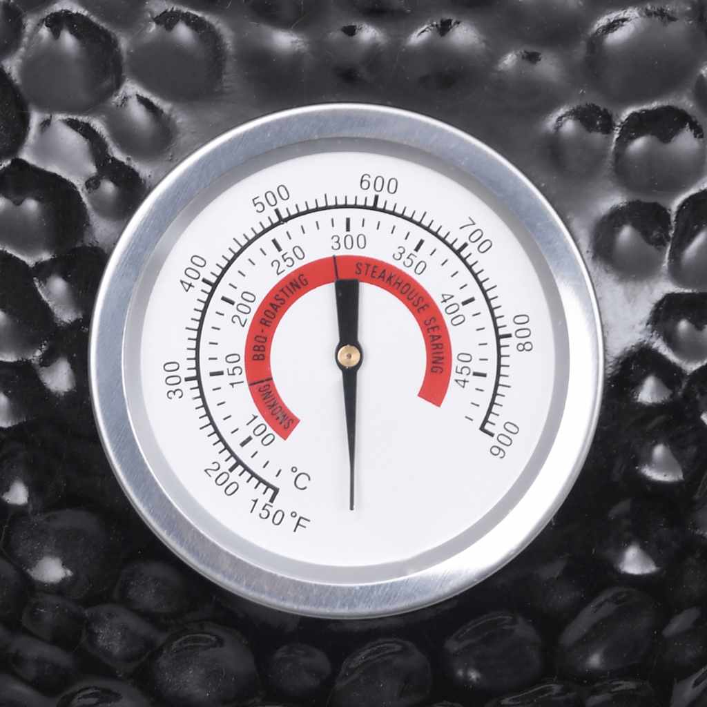 Barbecue Affumicatore 2 in 1 Kamado in Ceramica 56 cm Nero - homemem39