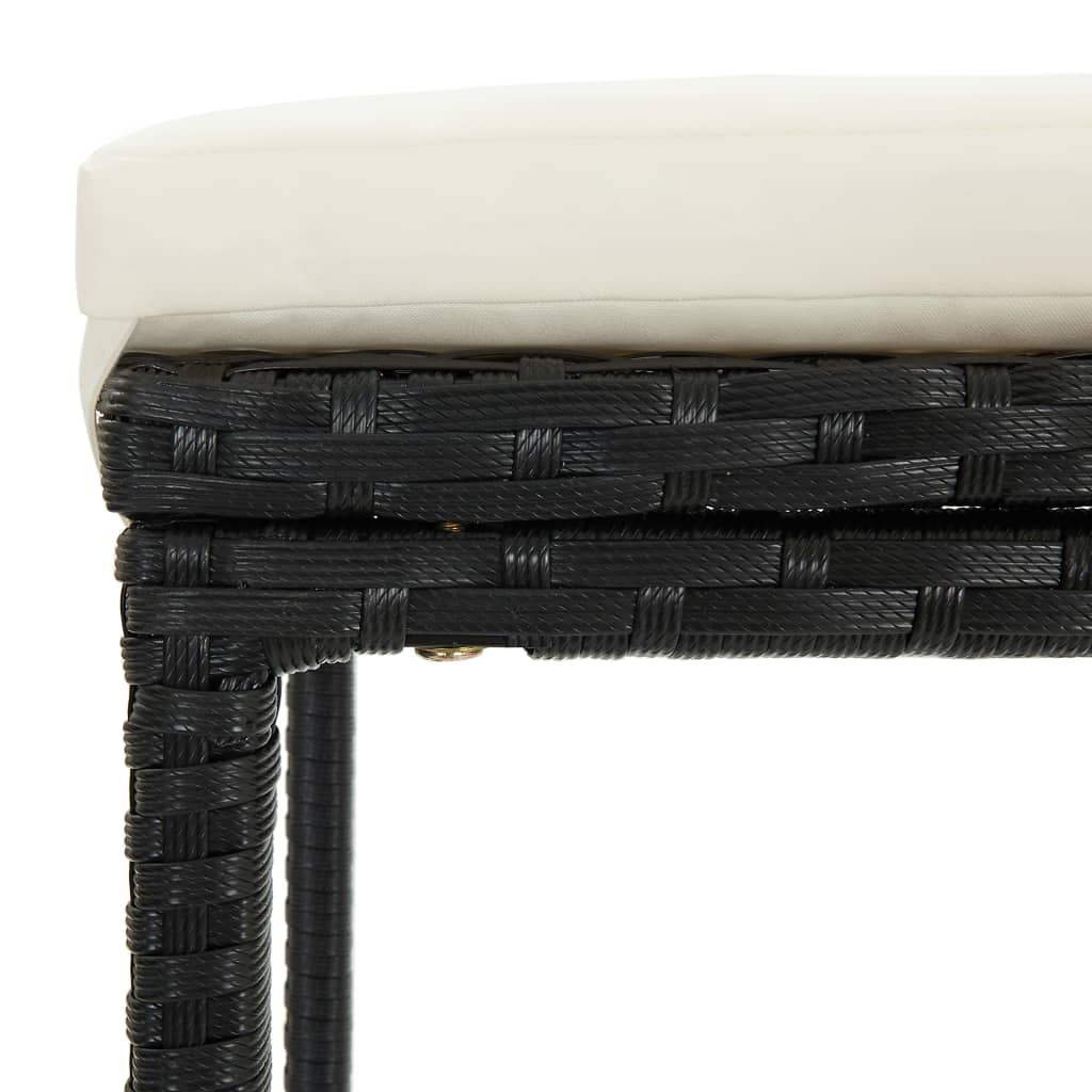 Set Bar da Giardino 16 pz con Cuscini in Polyrattan Nero | homemem39