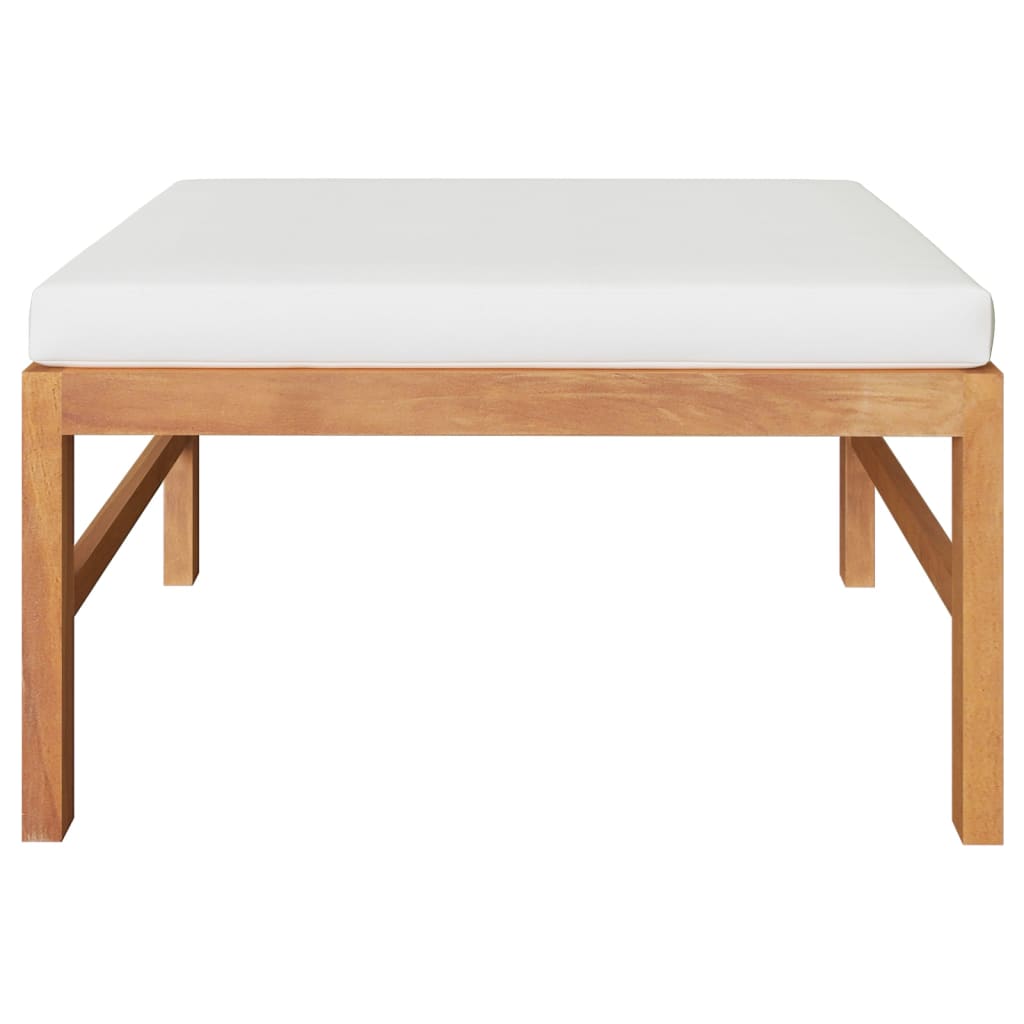 Set Divani Giardino 3 pz Cuscini Crema in Legno di Teak | homemem39