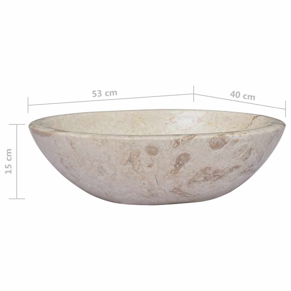 Lavandino Crema 53x40x15 cm in Marmo | homemem39