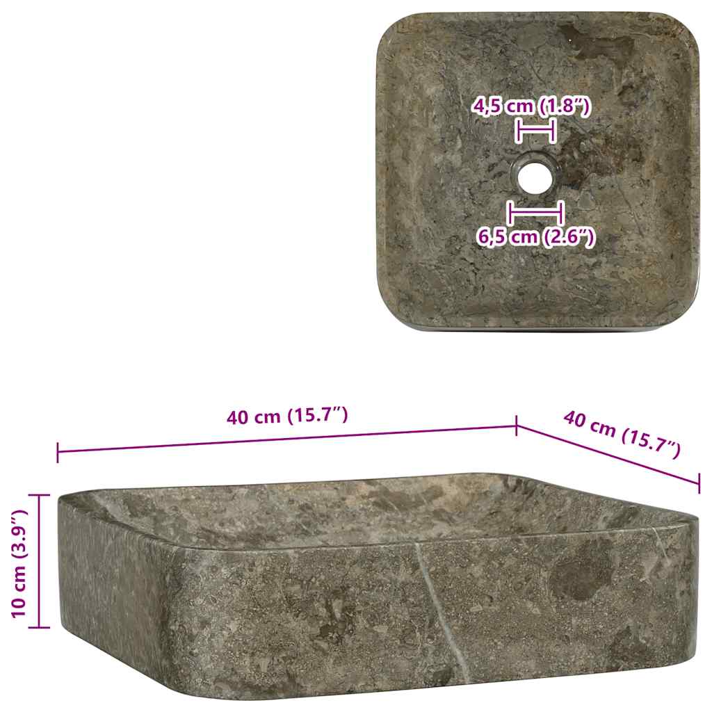 Lavandino Grigio 40x40x10 cm in Marmo | homemem39