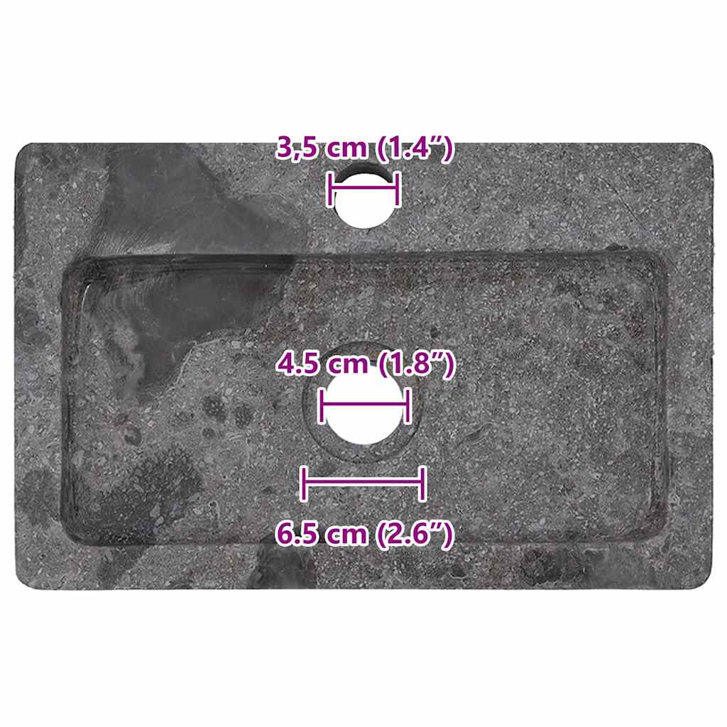 Lavello a Parete Grigio 38x24x6,5 cm in Marmo | homemem39